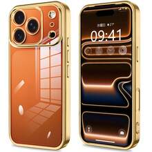 【爆売れ大人気商品】iPhone17pro/17promax ケース 対応 高透明メッキケース クリア感たっぷり 可愛いデザイン スリムフィット すまほカバー 衝撃防止 - ゴールド - チェックする 5