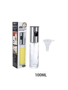 1pc 200ML/100ML Glass Oil Sprayer Bottle, Kitchen Household Air Fryer Oil Mister, Stainless Steel Spray Bottle - A - View 12