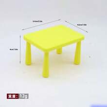 1:12 Dollhouse Miniature Table And 2 Chairs Set, Dollhouse Dining Table And Chairs, Farmhouse Style Decor, Multi-Color Tabletop Accessories, Miniature Scene Building Props, Photography Background Decoration, DIY Shooting Supplies - Multicolor - View 11