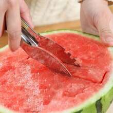 1pc, Stainless Steel Watermelon Slicer - Easy Fruit Splitter And Cutter For Kitchen Gadgets And Supplies - Multicolor - View 8