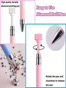 DIY钻石画艺术笔，钻石画工具可填充胶水蜡笔套装，美甲和钻石画工具，耐用PP材质 - 查看 5