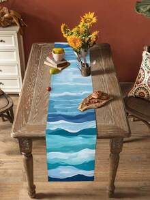 Khăn trải bàn bằng vải lanh họa tiết hoa hoạt hình đầy màu sắc, kích thước 13x72 inch, dùng để trang trí bàn ăn nhà bếp, nhà cửa trong các dịp như tân gia, lễ hội và đám cưới. - Nhiều màu - Xem 5