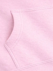Men's And Women's Plain Kangaroo Sweatshirt Cold Weather Blouse Cotton Lined Warm Tracksuit Coat With Pocket And Hood New Release 3 Cables Winter Cold Season - 淺粉色 - 查看 3
