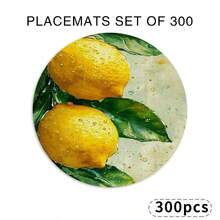 A Circular Featuring Fresh Lemon, Green Leaves, And Water Droplets, Suitable For Use In Spring, Summer, Autumn, And Winter. It Adopts A Multi-Color Pattern Design And Is Woven From 100% Polyester Fiber - Multicolor - View 12
