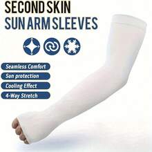 3pcs/Set Breathable Seamless Quick-Dry Arm Sleeves, Suitable For Outdoor Cycling, Plus Size - Black and White - View 5