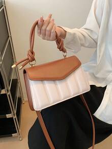 Elegant Women's Small Shoulder Bag, Fashion Versatile Niche Design Retro Square Bag - Brown - View 2