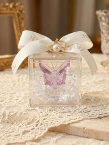 Mini Crystal Butterfly Figurine Ornament With Ball Base, Glass Butterfly Animal Statue Table Decor Paperweight Gift,Purely Handcrafted, Made Of Geometric Crystal Material, Featuring A Lightweight Luxurious And Creative Transparent Crystal Butterfly Design, Presented In An Exquisite Gift Box - Gift Money - View 9