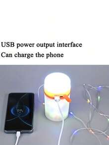 1pc Outdoor Camping Atmosphere Light, Includes LED Strip Lights, Self-Hanging Hook, Lighting String, Floodlight, Night Light, Holiday Decor String Lights, Rechargeable Camping Decor Light, Portable Tent Light, Ambiance Fairy Lights, Type-C Port For Phone Charging, Suitable For Outdoor, Camping, Bedroom, Garden, Party, Wedding, Room Decor, Battery Capacity: 1800mAh - Camping Lights - View 11