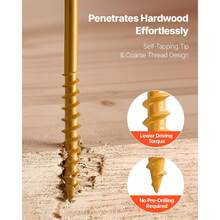Wood Screws 350 PCS, # 10 X 3-Inch Anti-Rust Coated, Exterior Deck Screw Torx/T25 Star Drive, Metal Rust-Resistant Outdoor Decking Screws With 2 Screw Connectors, For Decking Fencing Framing - 350 PCS - View 6