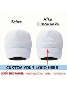 Customizable Breathable Sun Hat, Personalized Text Or Pattern Printed Cap, Unisex, Adjustable Size, Multiple Colors Available, Birthday Gift - Multicolor - View 4