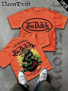 Graphic TeesSummer Tops2026NeonDrift Double-Sided Printing Men's T-Shirt Men's Short-Sleeve T-Shirt100% Cotton Fabric Soft & Skin-Friendly Unisex Style Gifts For Spring Festival, Valentine's Day, St. Patrick's Day & World Cup-Van Dutch Dragon Print Men T Shirt Classic Americana Style Graphic Tee Streetwear Fashion Casual Wear For Car Enthusiasts And Vintage Culture Loverssummer ClothesLoose And Comfortablesummer Tops - trái cam - Xem 1