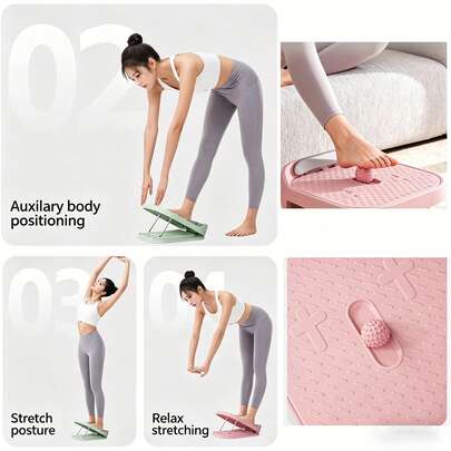 Adjustable Incline Board For Calf Stretching, Sports Stretching To Relieve Plantar Fasciitis, Suitable For Yoga And Massage