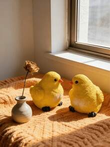 1 pieza Mini lindo ornamento de pollito amarillo, adecuado para jardín de hadas, paisaje micro, decoración de jardín al aire libre, modelo de coleccionista, regalo de inauguración de la casa - A - Ver 5