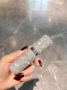 Mini Refillable Perfume Spray Bottle, Travel Perfume Atomizer, Glitter Perfume Bottle, Crystal Perfume Bottle, Pocket Size, Travel Essential, Travel Organizer, Beach, Summer Vacation, Back To School, School Supplies, Holiday Camping, Holiday Essential Accessories, Women's Perfume, Men's Perfume - Silver - View 2