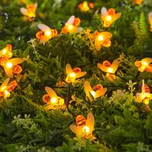 20/50pcs LED Solar Powered Bee String Lights, 8 Lighting Modes, Suitable For Spring/Summer/Autumn Garden, Yard, Home Decor - Yellow - View 11