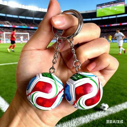 Móc khóa bóng đá World Cup 2026, mặt dây chuyền lưu niệm bóng đá cho xe hơi, ba lô, quà tặng cho người hâm mộ thể thao.