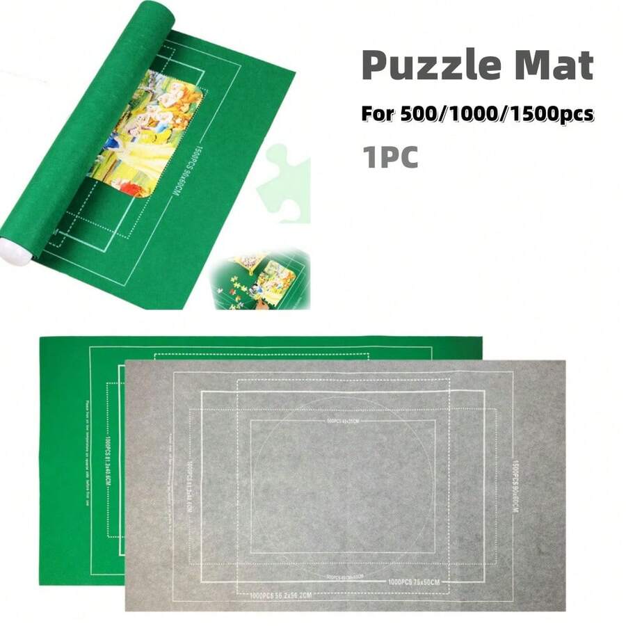 1片加厚毛毡拼图垫，适用于1500片/1000片/500片拼图