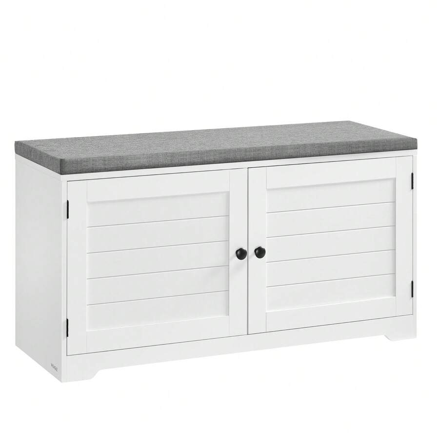VASAGLE Shoe Changing Stool - White - View 1