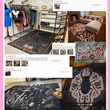 Gothic Floral Mandala Dark Area Rug, Boho Gothic Living Room Area Decor, 32*20inch /84*60inch,Perfect Choice For Gift ,Stylish And High-Quality Rugs, Perfect For  Decorations And GiftsHome Decor, The Best Choice For Gothic-Style Birthday Gifts - Black - View 9