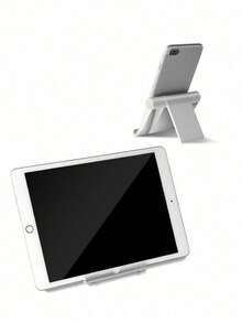 1 pieza Soporte de escritorio básico blanco para teléfono ABS universal para teléfono y tableta, soporte de película plegable y perezoso de escritorio, soporte de teléfono portátil multifuncional, regalo del Día de la Madre - Blanco - Ver 3