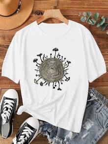 Women T-Shirts - [White] - View 12