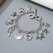 Vintage Ocean Style Multi-Pendant Necklace, Niche Design, Versatile For Vacation - Silver - View 4