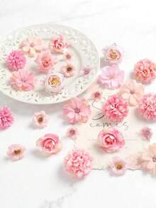 Serie de flores colgantes artificiales, accesorios creativos de fotografía, decoración romántica de boda con flores artificiales de 3-10cm de tamaño aleatorio en unicolor. Materiales y accesorios de decoración adecuados para lugares de boda, propuestas, sorpresas, cortinas del hogar diario y decoración de jardín. - Multicolor - Ver 4