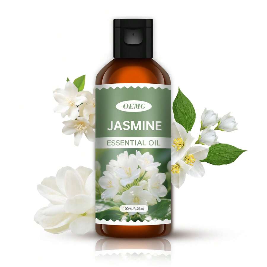 100ml/30ml Jasmine Scented Essential Oil, Long-Lasting Air Freshener Fragrance, Eliminates Odors, Creates Romantic Ambiance, Suitable For Home, Living Room, Bedroom, Bathroom, Study, Closet, Pet Area, Car, Office, Hotel, Wedding, Gift, Can Be Used To Make Fragrance And With Aroma Diffuser - Jasmine Essential Oil - View 1