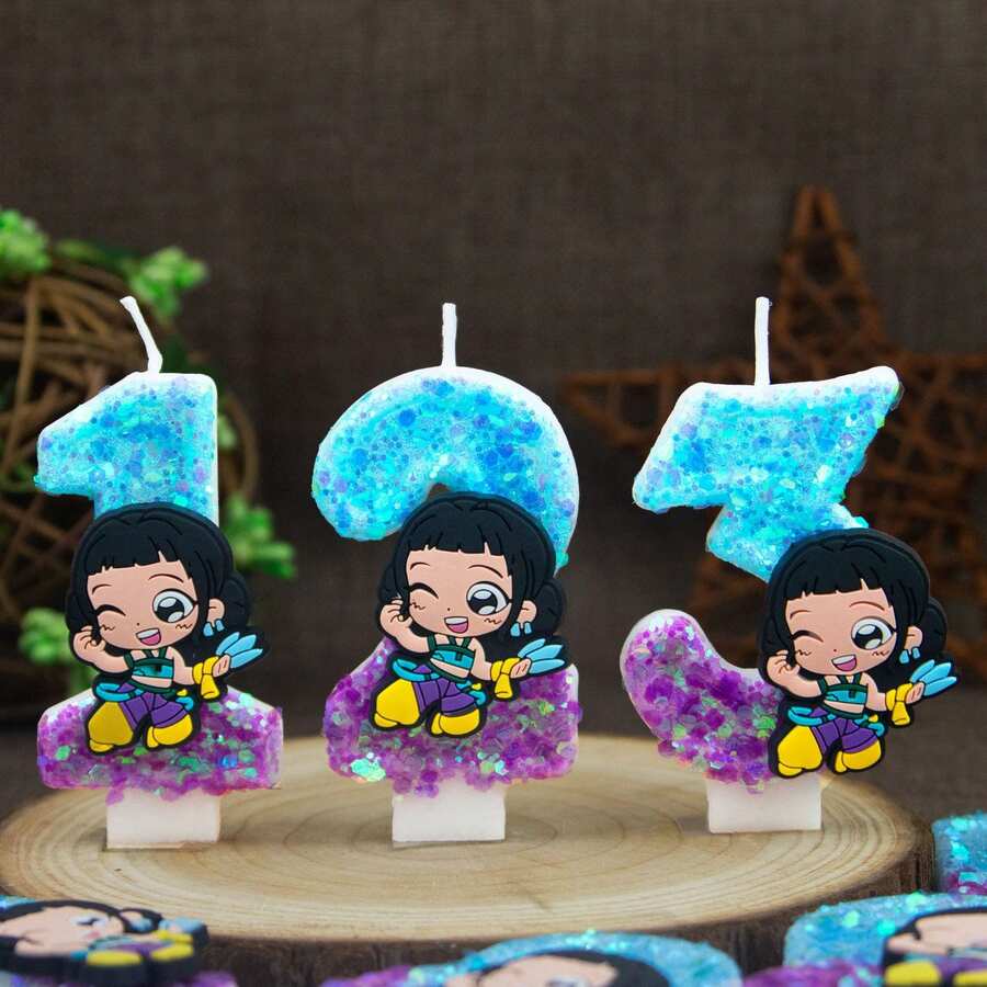 Hasbro 新款恶魔数字蜡烛蛋糕装饰数字蜡烛蛋糕顶部生日派对韩流蛋糕装饰[0,1,2,3,4,5,6,7,8,9]