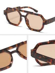 1pc Plastic Frame Fashion Women's Sunglasses, UV400 Protection, Casual Sun Protection Suitable For Beach Vacation And Daily Wear - Multicolor - View 2