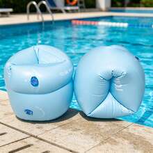 2pcs Newest Macaron Color Inflatable Arm Floats, Suitable For All Ages Swimming Arm Bands, PVC Water Floating Sleeves, Summer Swimming Training Aids, Swimming Pool & Beach Accessories, Pool Inflatable, Beach Essentials, Pool Float - Multicolor - View 6