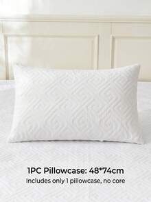 1 Set Couple Pillowcase, 3-Layer Protective Quilted Waterproof Pillow Protector, Anti-Saliva, Anti-Oil Stain & Anti-Dust, Extends Pillow Life, Suitable For Pet Owners, Washable & Reusable, Machine Washable, Soft & Breathable, Bedding Accessories For Home, Hotel, Dorm - White - View 9