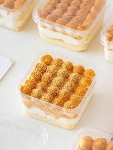 10pcs/20pcs Wooden Multi-Layer Mousse Cake Box, Fruit Yogurt Box, Soy Milk Packaging Box, Cake Box. Random Style Shipped - White - View 2