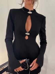 Women Short Dresses - Black - View 6
