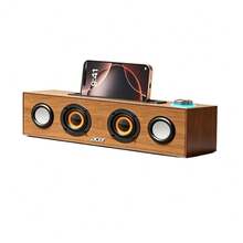 OKS266 [With Phone Stand] Bluetooth Mini Computer Speaker, Wired Wooden Desktop Subwoofer, High Volume, USB Cable Compatible, Suitable For Desktops, Laptops, Mobile Phones, And Tablets. - View 11