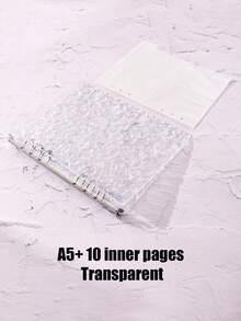 A5/A7/A8 Size, Wavy Pattern, Transparent, Removable Embossed Crystal Sticker Notebook, Inner Pages With Removable Sticker Notebook, Transparent Card Storage Box, Made Of Durable Acrylic Material Binder, Suitable For Notebook Covers, Planners, Card Storage, Sticker Books, Photo Albums And Other Stationery - Rectangle - View 20