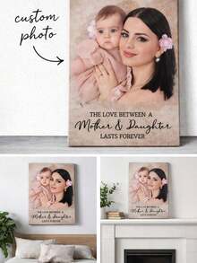 2D Custom Sketch Canvas Art, Can Include Deceased Loved Ones' Images, Add Personalized Figures, Ideal Gift And Memorial For Parents, Suitable For New Year, Available In Black & White, 2D Flat - Multicolor - View 4
