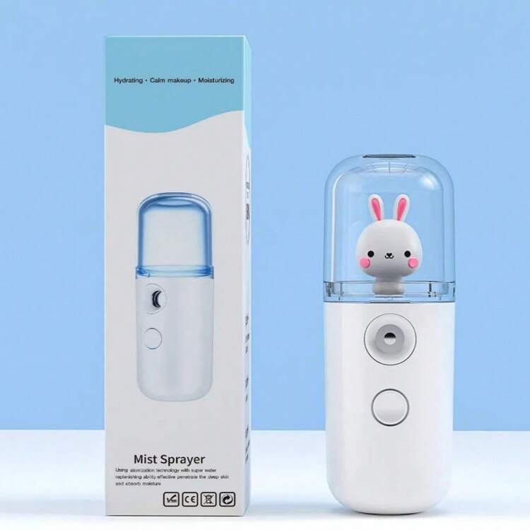 1个纳米雾化面部加湿器，小巧可爱，便携，USB充电，可与稀释液体一起使用 - 多色 - 查看 6