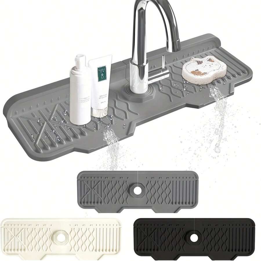 1 Tấm lót vòi nước silicon có thể gập lại, nghiêng 5° giúp thoát nước cho bồn rửa nhà bếp - A - Xem 1