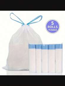 Drawstring Trash Bags, Thick & Large, No Tearing, For Kitchen, Bathroom - Multicolor - View 6