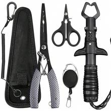 Accesorios de pesca multifuncionales: alicates de pesca de acero inoxidable, resistentes al agua de mar, herramientas de pesca al aire libre, regalos para hombres - FT-028-gris a cuadros - Ver 3