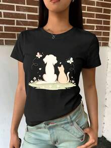 Women T-Shirts - Black - View 2