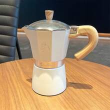 Moka Pot 3/6 Cup - Italian Stovetop Espresso Maker For Gas, Classic Greca Cafetera Macchinetta Caffe With Safety Valve, Vintage Style Coffee Brewer For Perfect Mocha Latte Cappuccino At Home, Office, Camping Or As Gift For Coffee Lovers - White - View 6