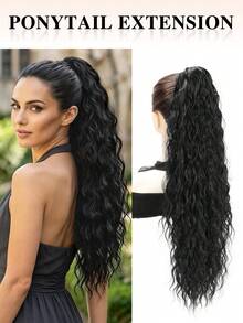 Tóc nối đuôi ngựa dài 26 inch có dây rút, trông tự nhiên, làm từ sợi tổng hợp chịu nhiệt, kiểu tóc thời trang dành cho nữ sử dụng hàng ngày. - Nhiều màu - Xem 13