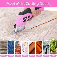 Hormy Cordless Electric Scissors 3 7V Fabric Cutter Equipped With 2 Blades And 1 Charging Line For Cotton And Wool Fabrics Leather Products Vinyl Building Fabrics Rubble Cardboard Cardboard Plastic PVC And Aluminum Sheets - Pink - View 9
