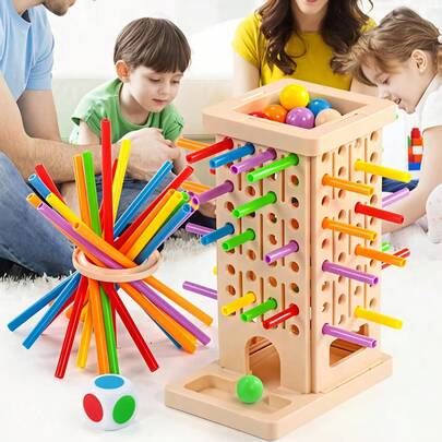 木制玩具、木制益智玩具、多人互动棋盘游戏、亲子游戏、培养逻辑和空间思维、生日礼物、各种节日的完美礼物