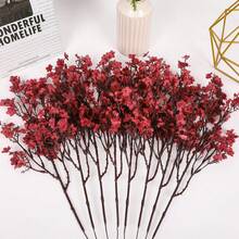 3/6 Peças Decoração de Casamento Artificial Respiração de Bebê, Decoração Interna de Planta Artificial, Decoração de Outono, Encher Vaso Central, Adequado para Sala de Jantar, Quarto, Banheiro, Dia dos Namorados, Ano Novo, Jardim Externo, Adereços de Fotografia, Florais de Peitoril, Presente do Dia dos Namorados - Vinho - Visão 4