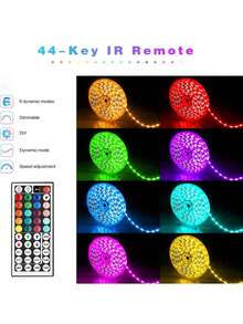 1pc Smart LED Light Strip, 5050 High Quality RGB Color Changing Tape Light, App Control, 44-Key Remote, Music Sync, Suitable For Home Decor, Bedroom, Kitchen, TV, Holiday Party, Christmas - Multicolor Light - View 9
