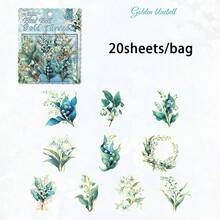 30 miếng/gói Hình dán cành cây và hoa cổ điển dùng cho sổ lưu niệm, album ảnh tự làm, văn phòng phẩm sáng tạo, đồ dùng thủ công, phụ kiện sổ lưu niệm. - Một cỡ - Xem 14