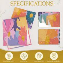 1pc French Romantic Style Macaron Color Large Handpainted Floral Pattern Table Runner, Rectangular Decor Suitable For Dining Table, Coffee Table, Sideboard, TV Stand, Vanity, Nightstand, Applicable For Weddings, Afternoon Tea, Birthday Parties And Various Holiday Gatherings - Multicolor - View 4